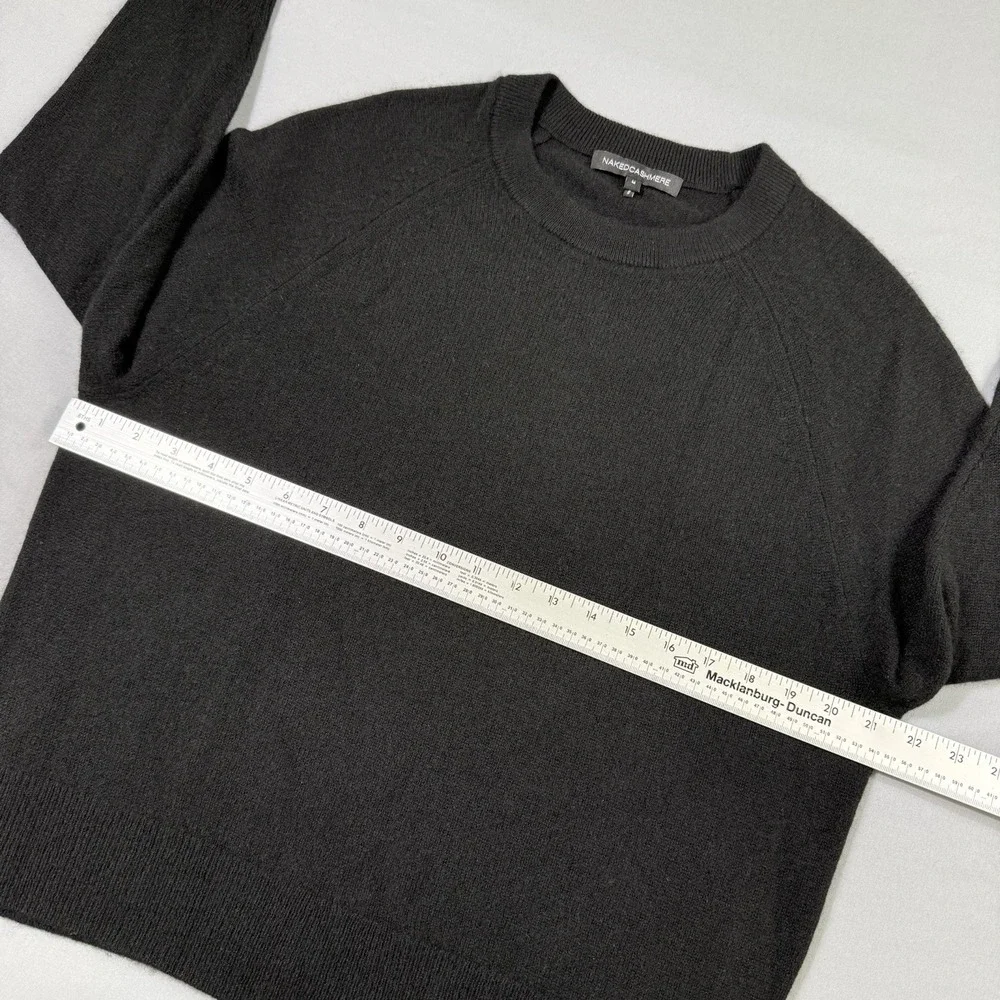 NAKED CASHMERE KAIA CREWNECK CASHMERE SWEATER Womens Medium‎ Black Quiet Luxury